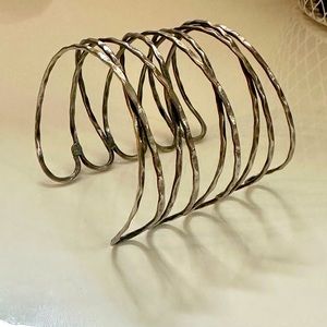 Vintage Lucky Brand “Gladiator” silver-tone cuff bracelet